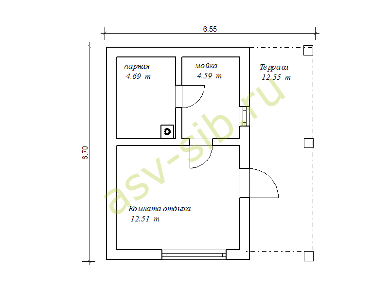 Проект бани 6 7 из газобетона